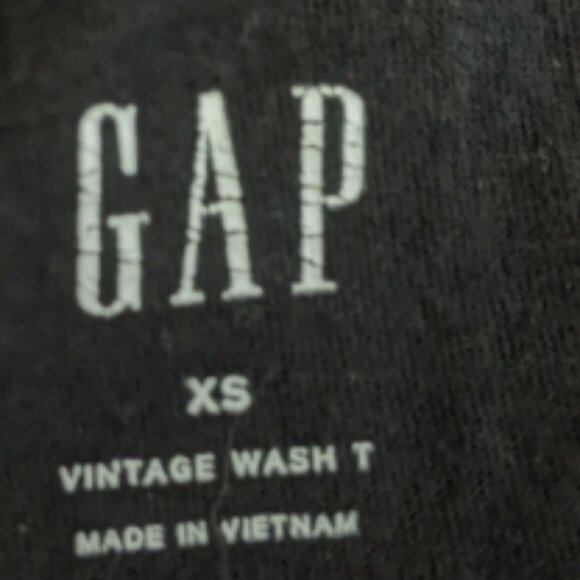 Gap - Vintage Wash T-Shirt Rib Crewneck Short Sleeves 231912 | True Black | XS - Picture 6 of 6